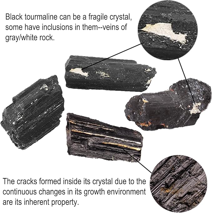 Large Raw Black Tourmaline Crystal Natural Rough Stone Healing Crystals for Meditation Reiki Energy Decoration 2-3lbs