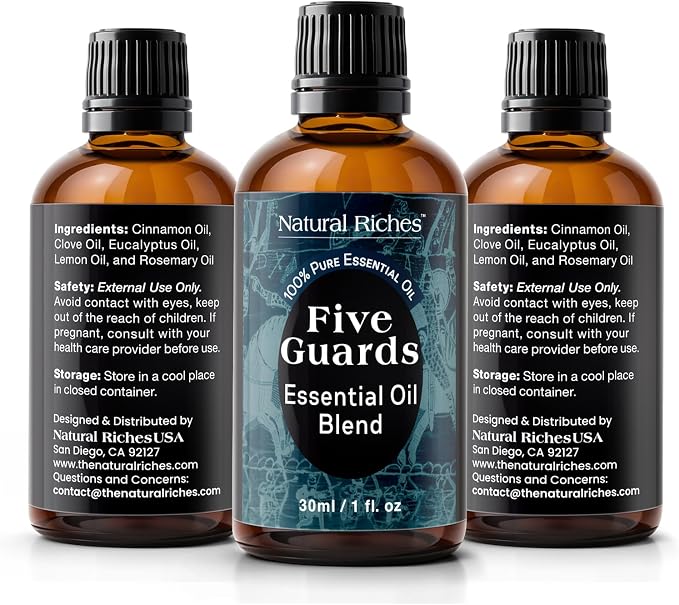 Natural Riches Five Guards Essential Oil Blend for Health Shield Aromatherapy with Clove Cinnamon Lemon Rosemary Eucalyptus Oil - 30ml