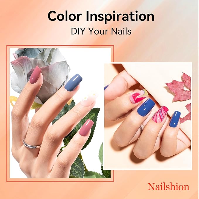 Nail Polish Set Non Gel 6 Colors Burgundy Red Yellow Green Grey Quick Air Dry Nail Polish, No-Toxic, Hema-free, Nail Lacquer Manicure Art DIY at Home Mother's Day Gift for Women
