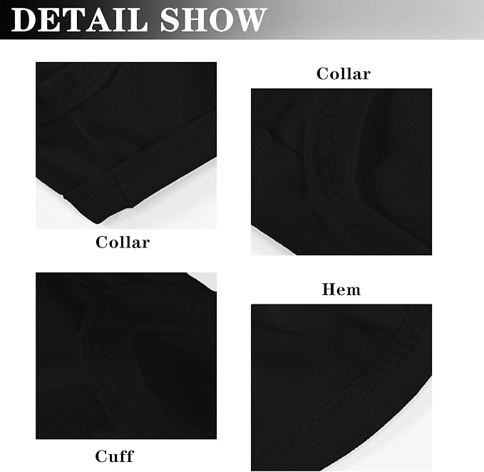 2 Pack Solid Color Dog Shirts - Lightweight, Quick Dry, Breathable Pet T-Shirts for Small to Large Dogs - Stretchy, Durable, Ideal for All Seasons and Holidays.Black White XL