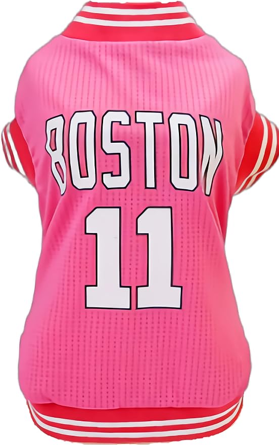 Dog Clothes Basketball Mesh Breathable T-Shirt,Pet Clothes Puppy Sportswear Spring/Summer Fashion Dog Shirt. (Pink, X-Large)
