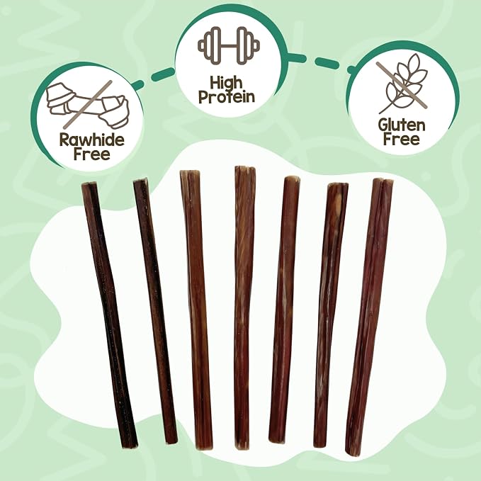 Nature Gnaws Small Bully Sticks 5-6" Rawhide Free Dog Chews, 5 Count | Long Lasting for Light Chewers and Puppies - Natural Thin Beef Dog Chew Bones - No Artificial Preservatives
