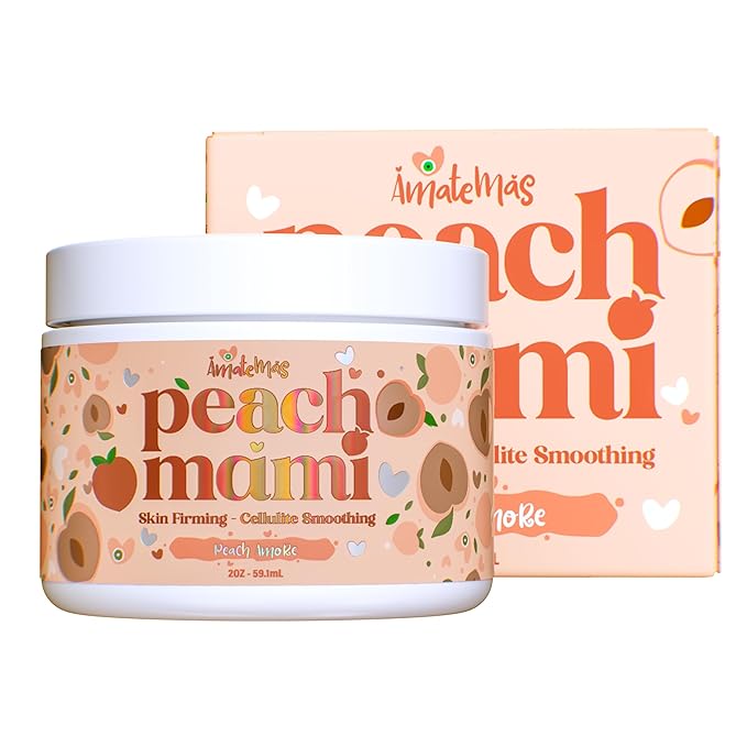 Amatemas Peach Mami Firming Body Cream - Hydrating Saggy Skin Tightening Cream and Anti Cellulite Lotion for Legs, Thighs, Hips, Arms, Belly, Bum - Lightweight, Quick-Absorbing Formula - 2 Ounces