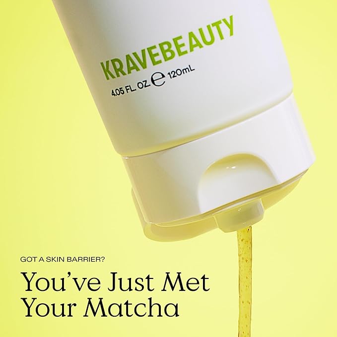 KraveBeauty Matcha Hemp Hydrating Cleanser Duo – Korean-Inspired Daily Gentle Face Wash, Supports Skin Barrier, Hydrating & Non-Stripping, Vegan & Cruelty-Free, 4.05 fl oz x2