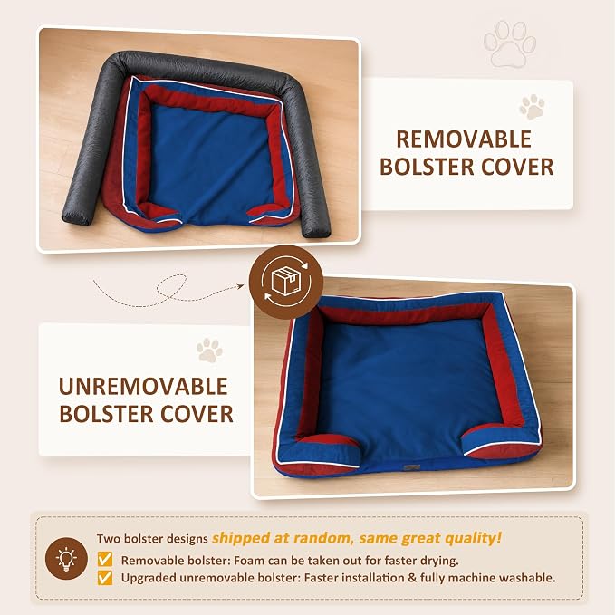 Comfort Expression Orthopedic Dog Beds for Large Sized Dog with Bolster | Waterproof Dog Couch Bed with Washable Cover & Non-Slip Bottom, Supportive Egg Crate Foam Large Pet Bed, 36x27 Inch