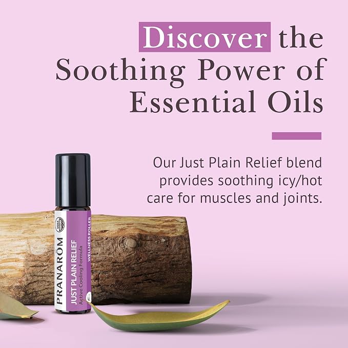 Pranarom - Just Plain Relief Essential Oils, Relaxing Aromatherapy Oils, Organic Essential Oil Blend, Essential Oils with Lavender, Peppermint & Helichrysum, 8mL