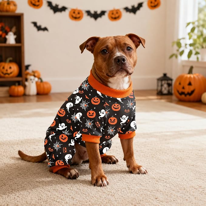 Dog Halloween Pajamas for Small Medium Dogs Halloween Pjs Pink Bow Dog Onesie Breathable Puppy Pj Pet Stretchy Soft Sleepwear for Spring Summer Costume-S