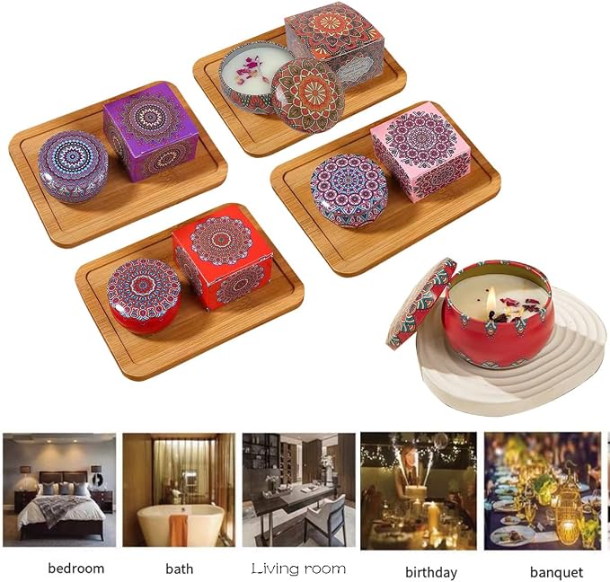 Lavender Scented Candles, Aromatherapy Candles for Home, Long Burn Scented Candles with Lid, Sustainable Use of Tin Boxes