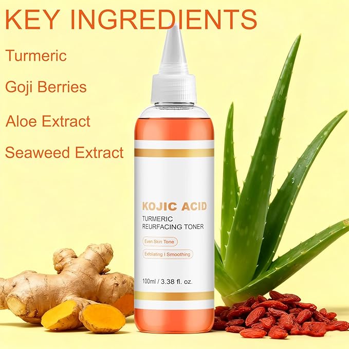 A whitening and moisturizing Body Toner and exfoliating Product containing oleanolic Acid and Turmeric, which can Make The Skin Brighter, Smoother and More Comfortable. 8.45 FL. OZ. (01)