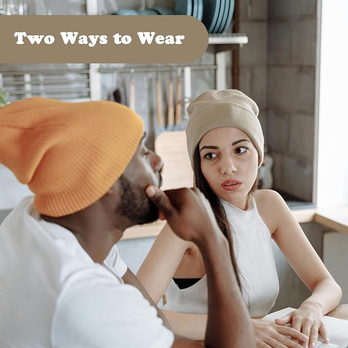 ZOORON Beanie for Women Men Ski Watch Cap Cuffed Plain Skull Knit Hat Soft Fisherman Winter Hat