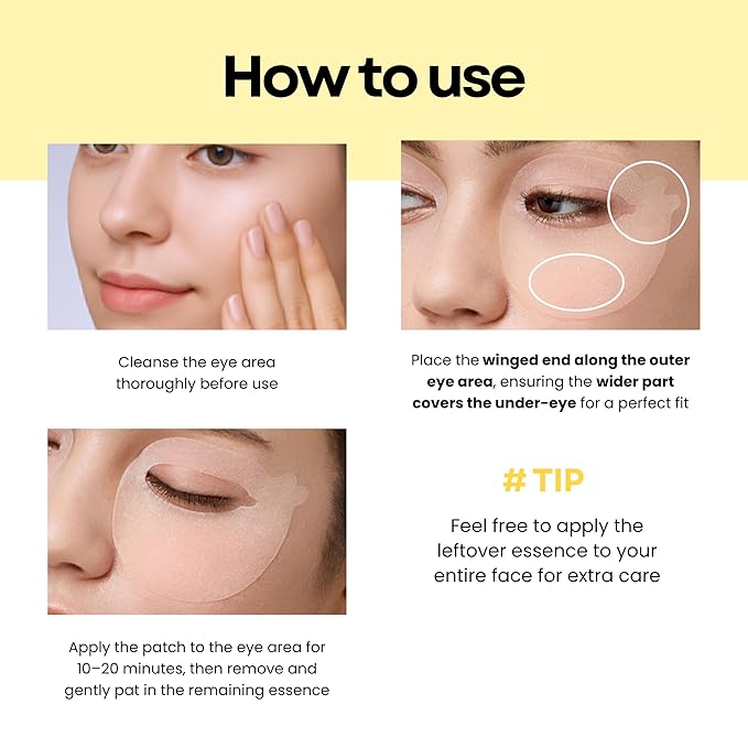 360° Vitamin C Eye Masks – Korean Under Eye Patches for Puffy Eyes & Dark Circles, Lifting Eye Tone Up with Niacinamide & Bakuchiol, Hydrating and Soothing 50 Masks