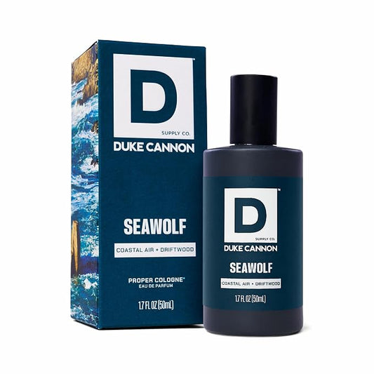 Duke Cannon Proper Cologne Seawolf | Men's Eau de Parfum | Driftwood and Coastal Air | Subtle, Fresh Long-Lasting Scent | 1.7 fl oz