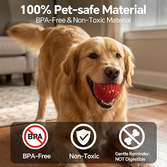 Interactive Dog Toys with Remote Control,Active Rolling Balls with 3 Play Modes, Auto-Moving, Bouncing, High-Resilience E-TPU Chew Resistant IPX6 Waterproof Indoor&Outdoor Use, Toys Dogs