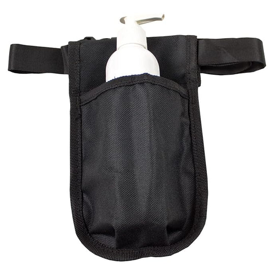 Rapport Single Massage Bottle Holster with 8 Ounce White Bottle & Pump for Lotions and Oils. - The Essential Accessory for Massage Therapy Practitioners by Body Linen (Black)