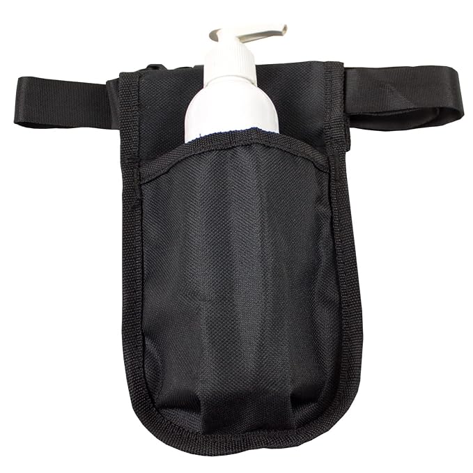 10 Pack Rapport Single Massage Bottle Holster with 8 Ounce White Bottle & Pump for Lotions and Oils. - The Essential Accessory for Massage Therapy Practitioners by Body Linen (Black)