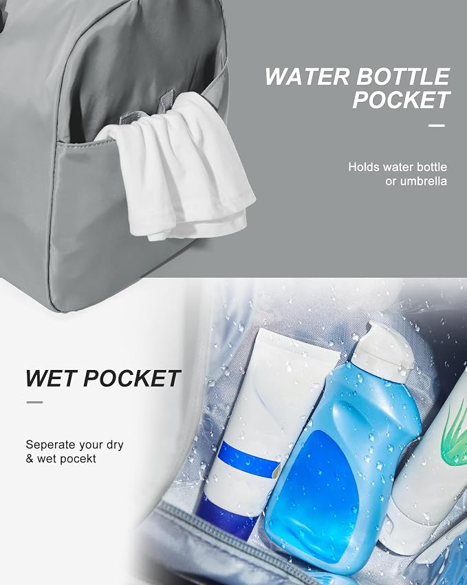 Gym Bag Womens Mens with Shoes Compartment and Wet PocketTravel Duffel Bag for Women for Plane, port Gym Tote Bags Swimming Yoga Small Waterproof Weekend Overnight Carry on Bag Hospital Holdalls