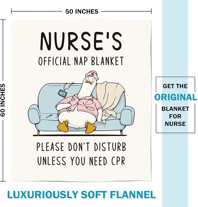 Nurses Gifts for Women/Men, Cute Nurses Week/Appreciation Gifts | Soft LPN RN Nurse Blanket, Nursing Student Graduation Gift Flannel Throw Blanket 60" X 50"