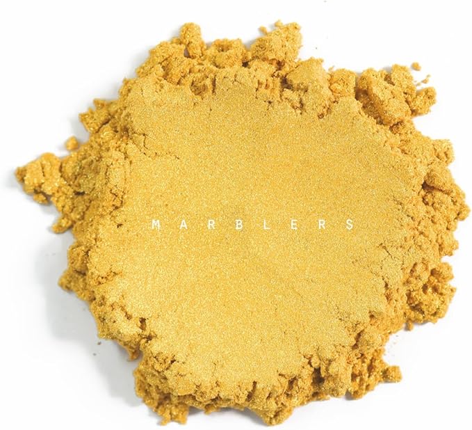 MARBLERS Gold Mica Powder [Bright Gold] 4oz (113g) | Cosmetic Grade | Epoxy Resin Pigment, Dye | Non-Toxic, Vegan, Cruelty-Free | Lip Gloss, Nails, Body Butter, Bath Bomb, Candle & Soap Making
