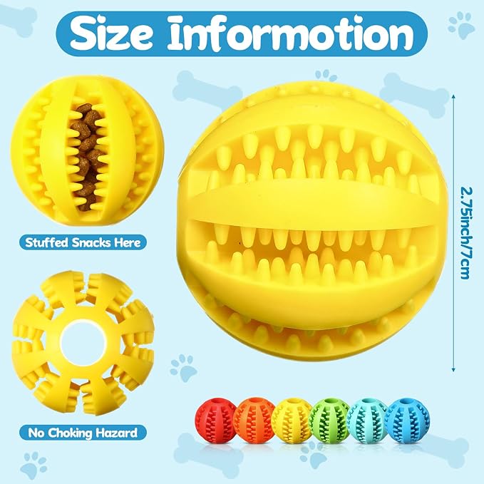 12 Pcs Dog Treat Toy Balls Bulk Interactive Dog Puzzle Toys Dispensing Puppy Balls for Teething Chew Enrichment for Boredom and Brain Stimulating Game to Keep Them Busy(Large)