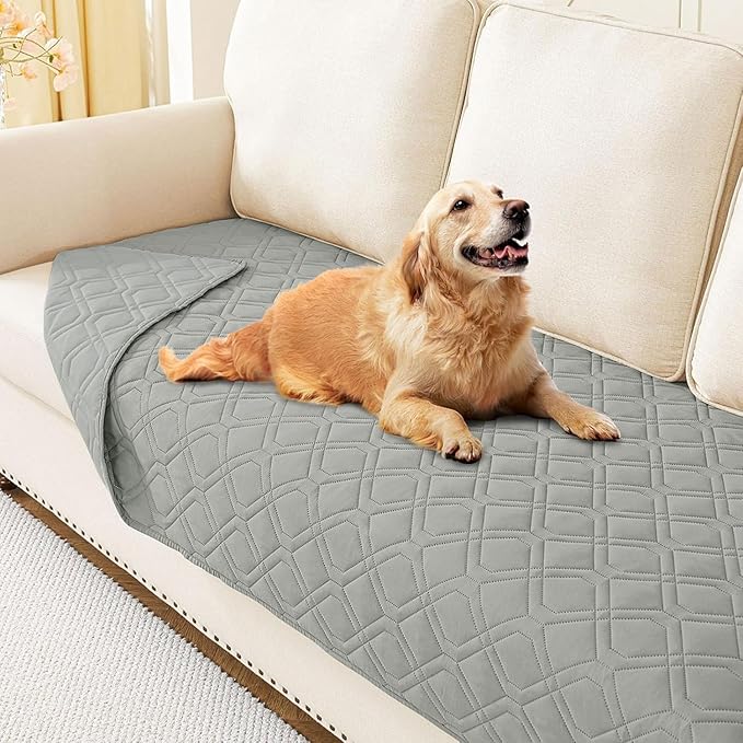 Waterproof Dog Bed Blanket - Soft Pet Blanket & Sofa Cover for Dogs | Reversible Washable Furniture Protector, Couch Covers for Pets (30x70 Inch, Grey/Grey)