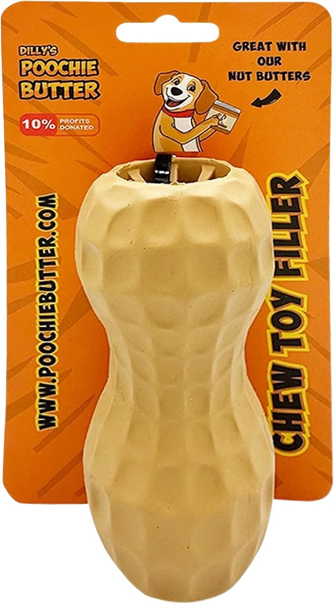 Poochie Butter Natural Peanut Butter Dog Treat Toy - Fillable Chew for Dogs