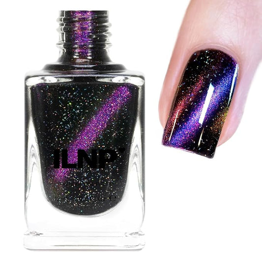 ILNP High Roller - Black-Based Purple Magnetic Holographic Nail Polish