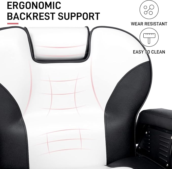 OmySalon Classic Barber Chair Reclining Hair Salon Stylist Chair All Purpose, Heavy Duty Hydraulic Pump, Adjustable Headrest, Tattoo Barbershop Beauty Spa Equipment
