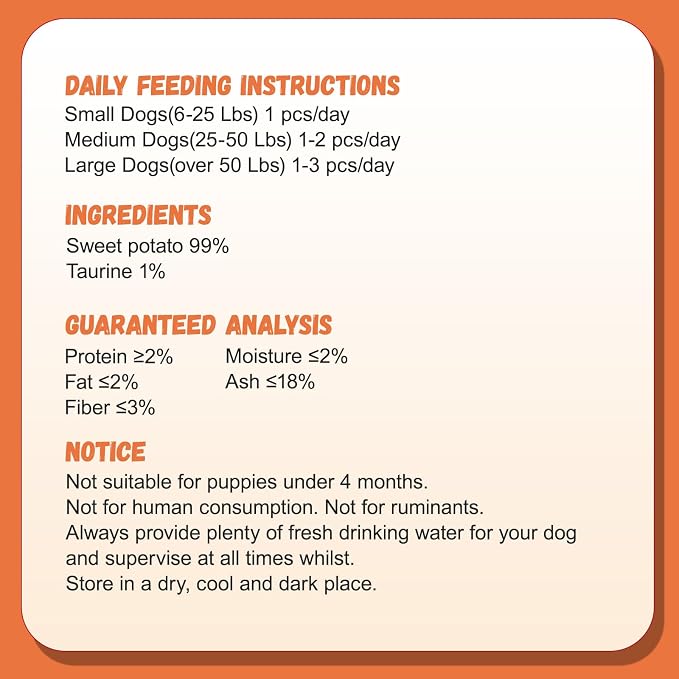 Pawmate Sweet Potato Dog Treats, Healthy Low Fat Dog Chews 10.6oz | Rawhide Free Grain Free Training Treats for Small Medium Large Dogs 27-31 Counts