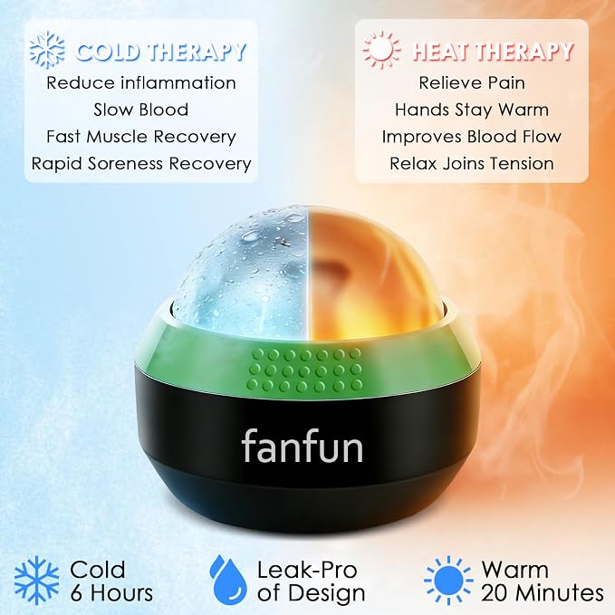 Massage Ice Roller Ball - Cold & Heat Therapy Roller for Deep Tissue Massage Pain Relief, Plantar Fasciitis Roller (Set of 3)