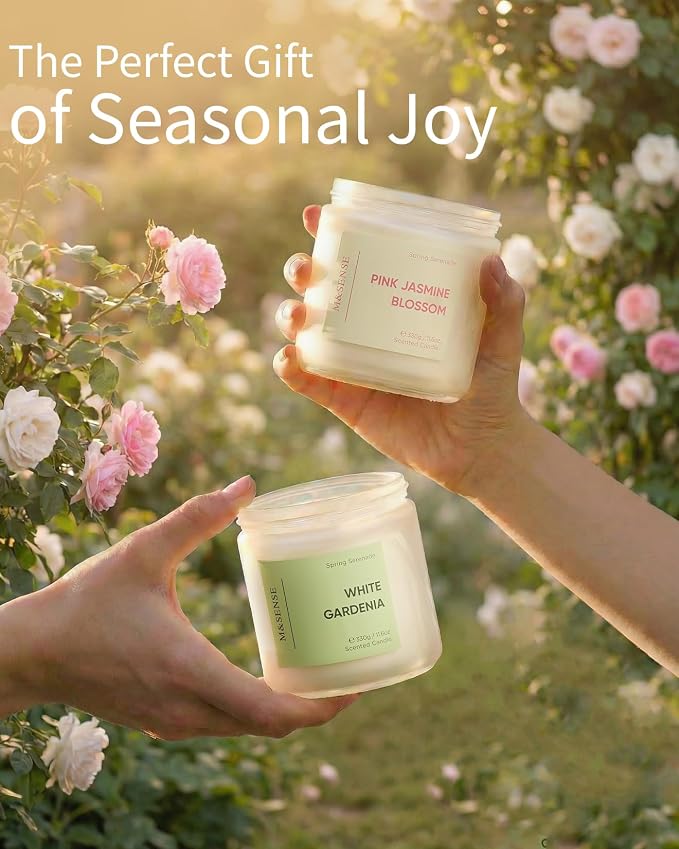 M&SENSE Lavender Candles, Large 11.6oz Natural Soy Wax, 70-Hour | Non Toxic Clean Burn, Aromatherapy Floral Scent for Spa Stress Relief Relaxation, Romantic Housewarming Gifts for Women