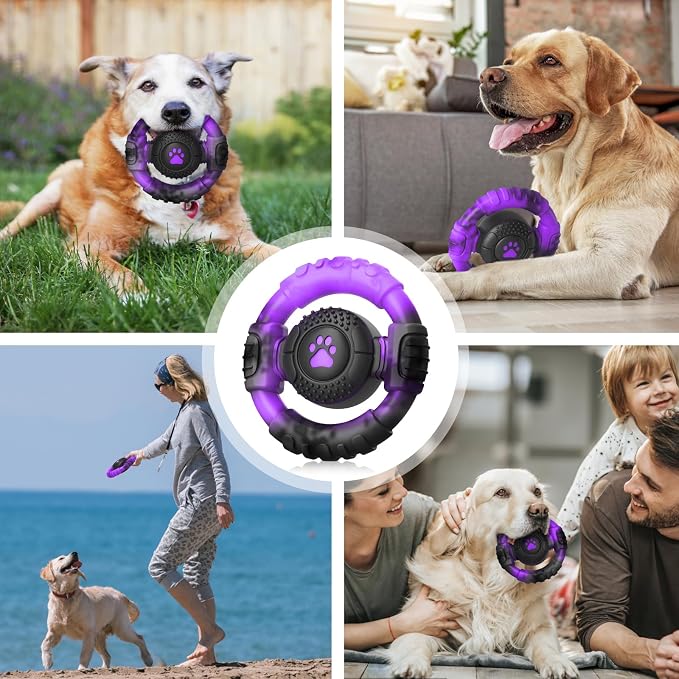 Pamlulu Tough Dog Toys for Aggressive Chewers, Indestructible Dog Toy for Large Dogs, Nylon Chew Toys for Medium Large Breed, Interactive Dog Toys to Keep Them Busy, Dog Birthday