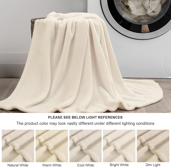 BEDELITE Fleece Blanket Soft Plush Twin Size Blanket Beige 60"x80" | Ultra Soft Fleece, Plush Microfiber, Lightweight Warmth, All Season Comfort, Fade Resistant, Machine Washable, Couch Sofa Bed