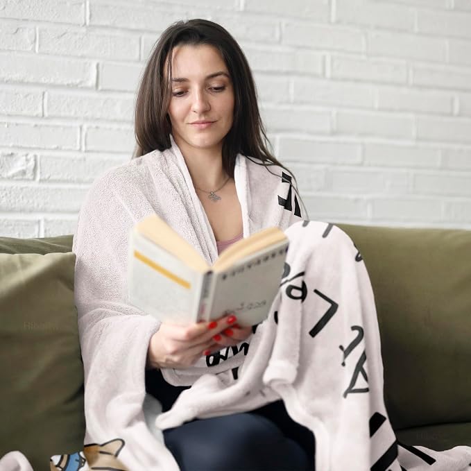 Get Well Gifts for Women/Men After Surgery White Blanket 50"x60" | Feel Better/Get Well Soon Gifts for Women, Surgery Recovery Gift for Men, at Least You Dont Have to Wear A Cone