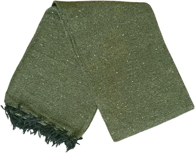 Open Road Goods Solid Color Mexican Yoga Blanket – Large Handwoven Throw for Yoga, Beach, Camping or Home – Soft and Durable Cotton Blend