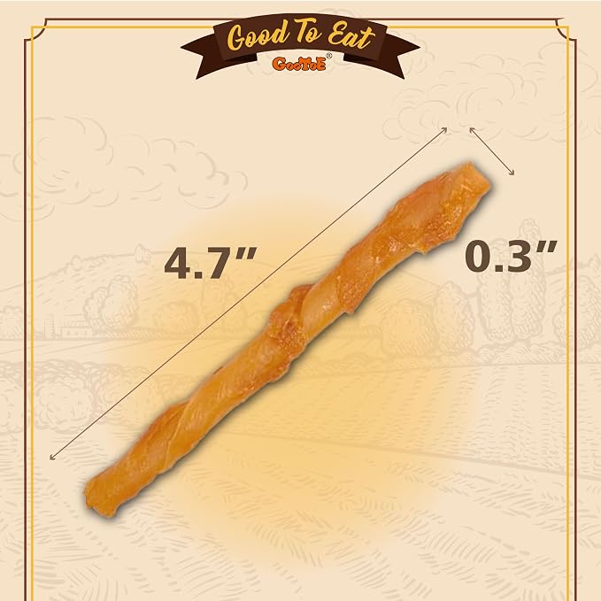 Gootoe Turkey Tendons, Dog Treats for Small Breeds, Twists (S), 10 Counts