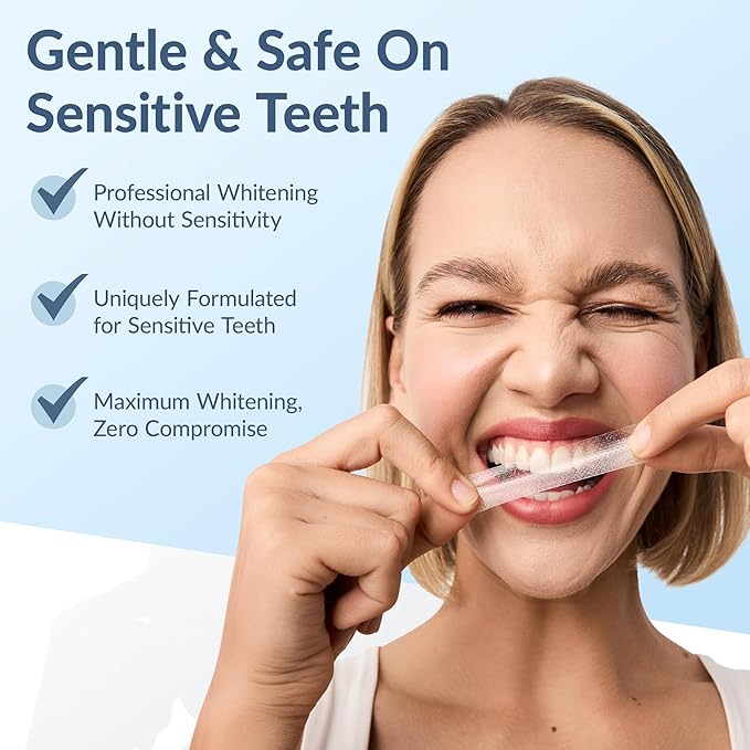 Professional Teeth Whitening Strips - Pack of 44 Strip - 22 Treatments Kit - Safe for Enamel - Non Sensitive Teeth Whitening - Whitening Without Any Harm + Mouth Opener Included