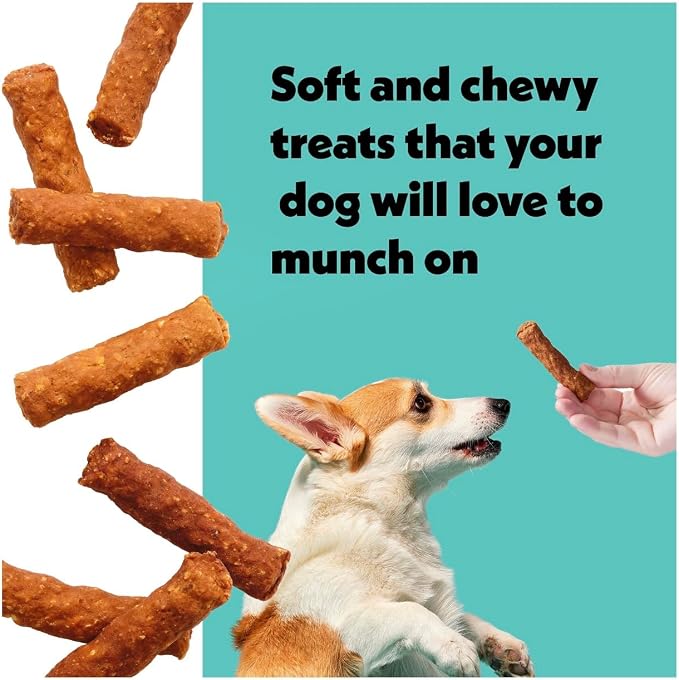Wiggles & Wags Meaty Sticks Chicken Dog Treats, 16 oz, with DN Essentials Bone Shaped Waste Bag Dispenser & Roll