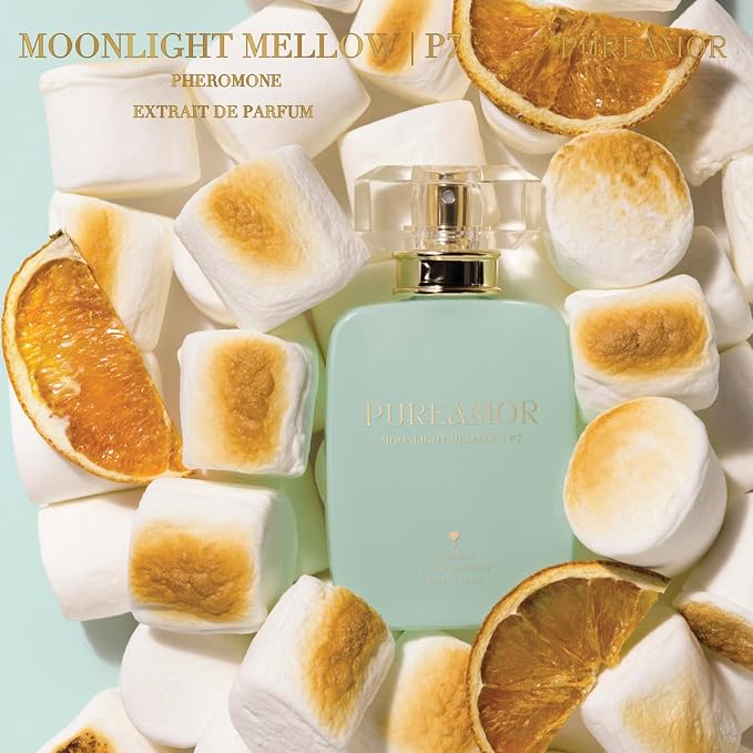 PUREAMOR Pheromone Perfume for Women, Moonlight Mellow Extrait de Parfum Spray – Sweet Gourmand Scent with Neroli, Orange & Marshmallow, Long Lasting Fragrance, 1.0 oz / 30 ml