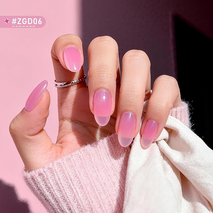 Jelly Nail Polish Set, 10 Color With 2Pcs Base and Top Coat Quick Dry High Gloss Shine Nail Polish Non Gel Translucent Milky White Nude Pink Color Holiday Gift Giving 5ML