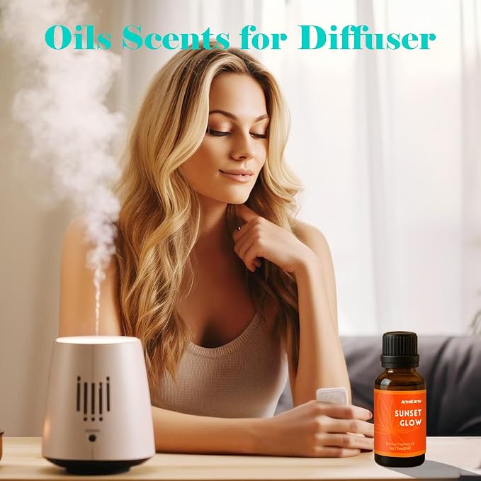 AmaKane Sunset Glow Fragrance Oil, Beach Essential Oil for Diffuser, Summer Fragrance Oil for Candle Making, DIY Soap Making Scents, Diffuser Oils for Home, Aromatherapy Oils, 30ml