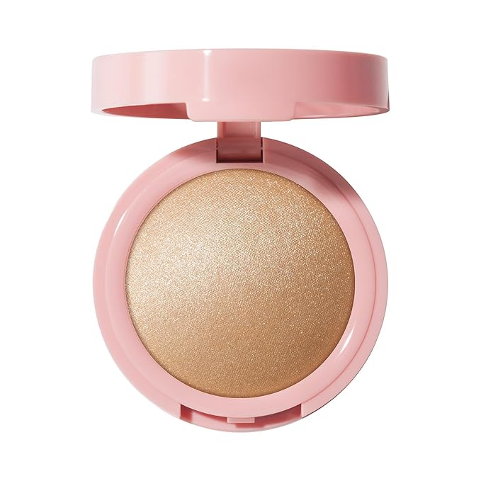e.l.f. Halo Glow Silky Powder Highlighter, Long-Lasting Luminous Finish, Cake-Resistant With Micro-Shimmer, Vegan & Cruelty-Free, Prosecco Poppin'