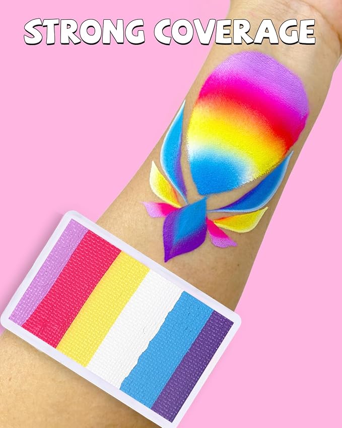 Anka Bella Professional Water Activated Rainbow Cake Face Paint（Dreamy Carnival）50gm,Hypoallergenic, Non-Toxic,Face Body Painting Makeup