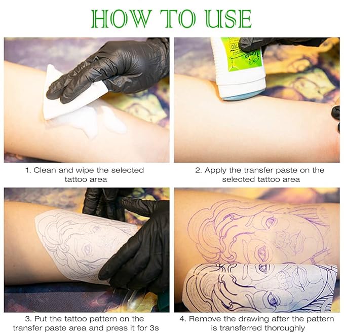 Tattoo Transfer Cream Gel, Safe and Long-Lasting Tattoo Balm for Body Art Makeup Professional Tattoo Transfer Soap Stencil Tattoo Supplies Accessories for Tattoo Artist