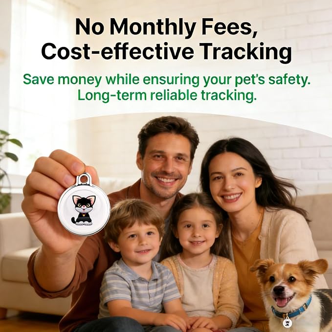 GPS Tracker for Dogs Mini Easy-to-Use Cat GPS Tracker | Waterproof and Drop-Proof Real-Time with Battery Life of 365 Days No Subscription Required for Android and iOS