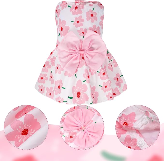 choyaxo Floral Dog Dress Cute Dog Skirt Pet Dress Summer Pet Clothes for Puppy Small Cats