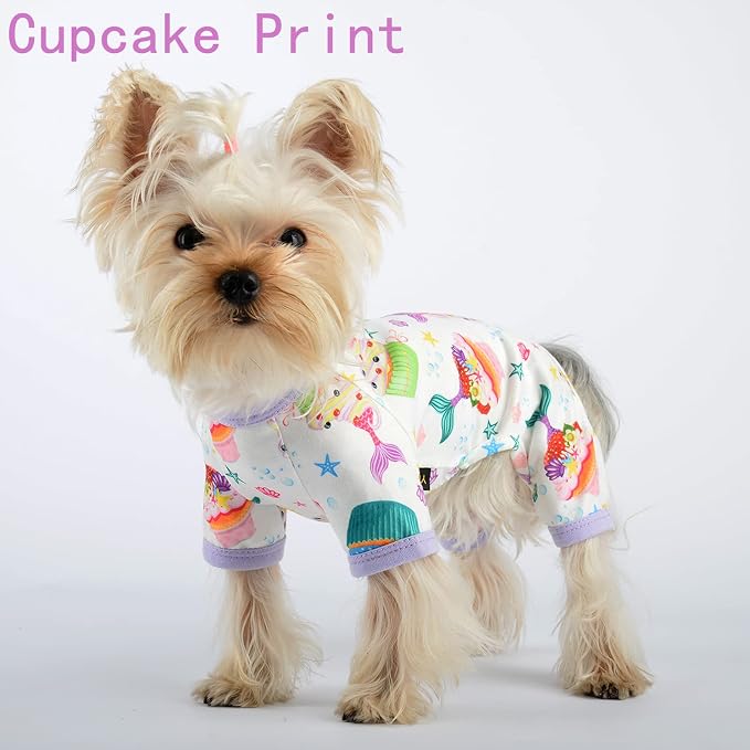 Dog Pajamas for Small Dogs Boy Girl, Dog Clothes Tiny Chihuahua Yorkie Spring Summer Shirt, Cute Puppy Outfit Pjs Jumpsuit Cat Onesie Apparel Pet Clothes