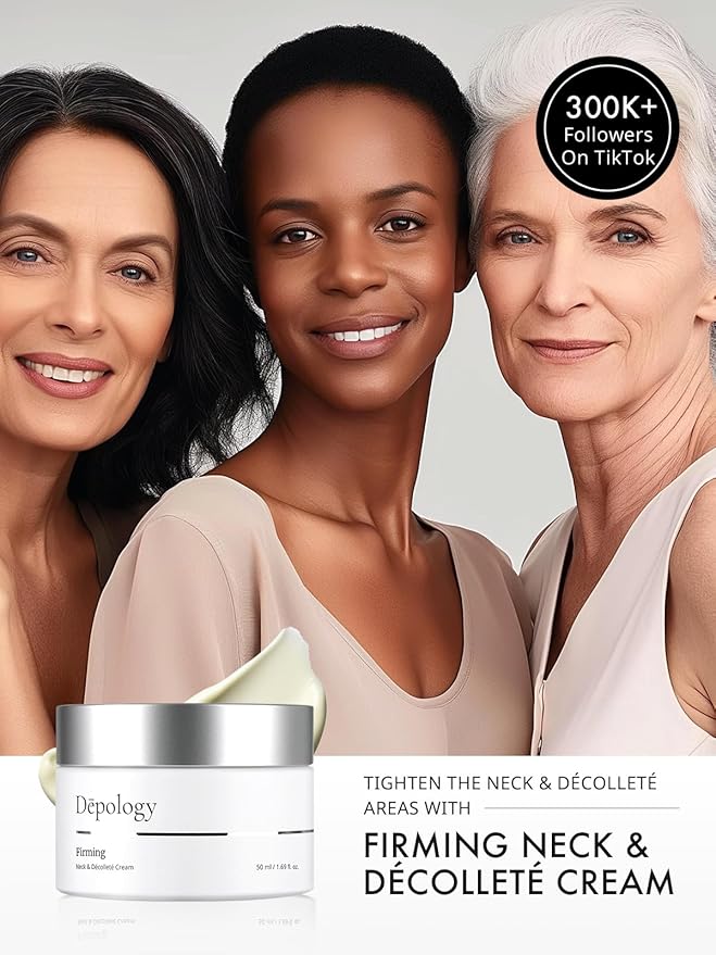 depology Firming Neck & Décolleté Cream, Anti-Aging Neck Cream for Tightening and Wrinkles with IDEALIFT™4%, Retinol, Collagen, Multi-HA Complex, Korean Skin Care Product 1.69 fl. oz