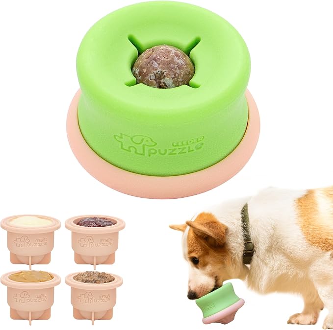 Puzzle Feeder Dog Puzzle Toys, Interactive Enrichment Dog Toys for Mental Stimulation, Slow Feeding, Treat Dispensing, and Freezable Fun to Keep Them Busy,Pink