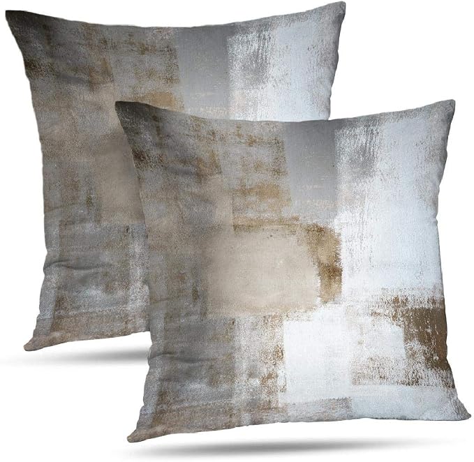 Throw Pillow Covers for Couch, 18x18 Inch, 2 Pack, Brown | Decorative Throw Pillow Covers Cushion Covers for Couch Bedroom Sofa Living Room