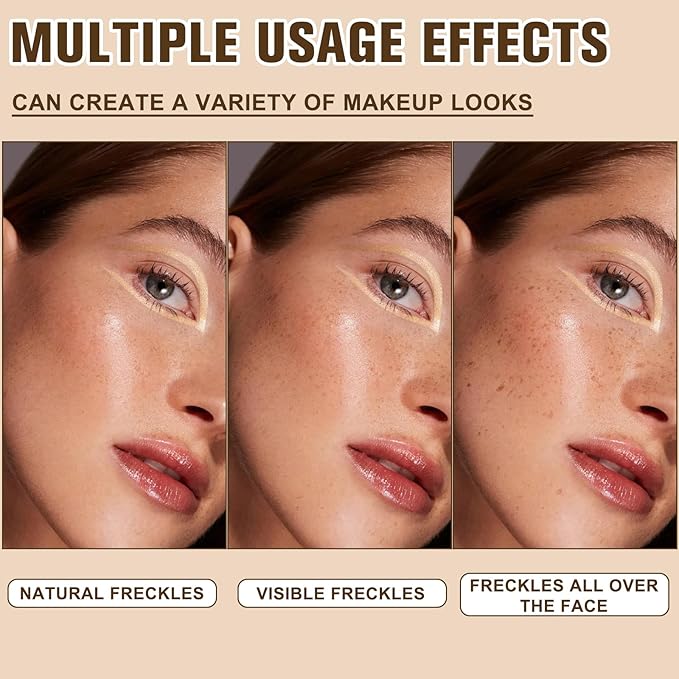 Freckle Stamp,Faux Freckle Stain-Natural-Looking, Waterproof Freckle Makeup,Waterproof & Long-Lasting & Quick Dry,for Natural Sunkissed Makeup (3# DARK)